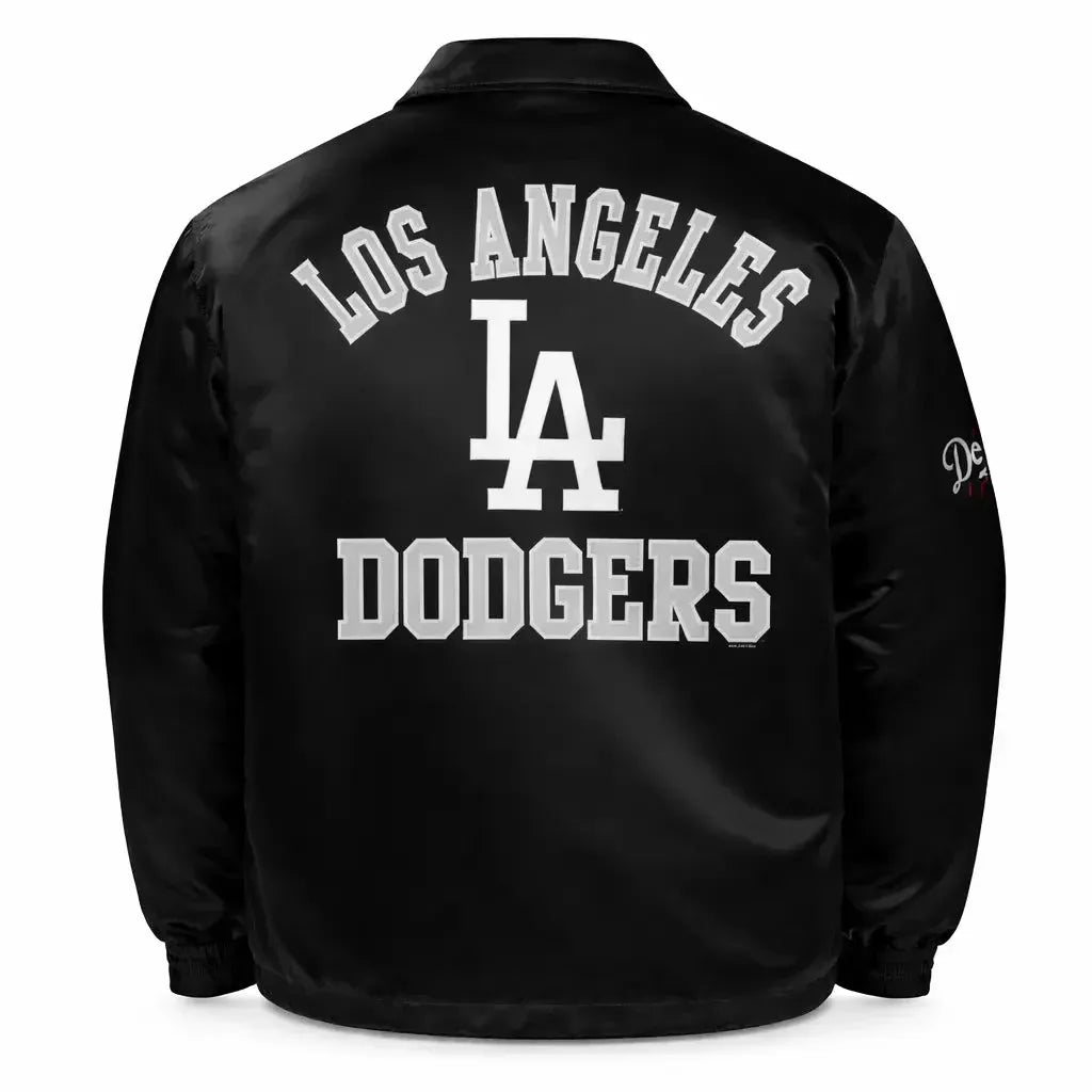 Duazan LA Dodgers Dugout Jacket – Premium Satin Coaches Style Outerwear Duazan