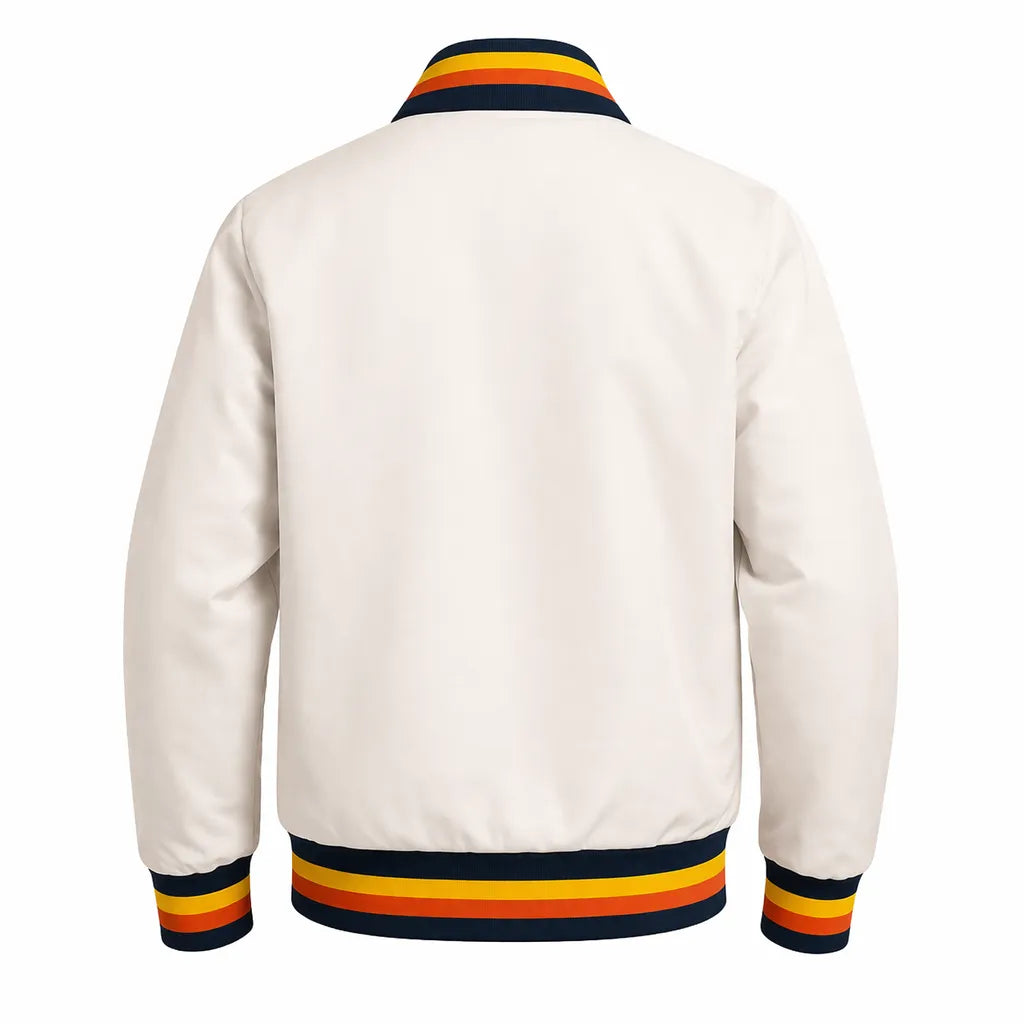 DUAZAN Astros Satin Jacket – Premium Retro Baseball Style Satin Bomber Jacket Duazan
