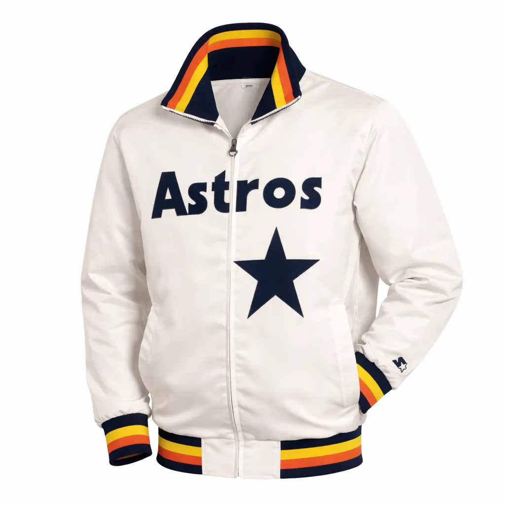 DUAZAN Astros Satin Jacket – Premium Retro Baseball Style Satin Bomber Jacket Duazan