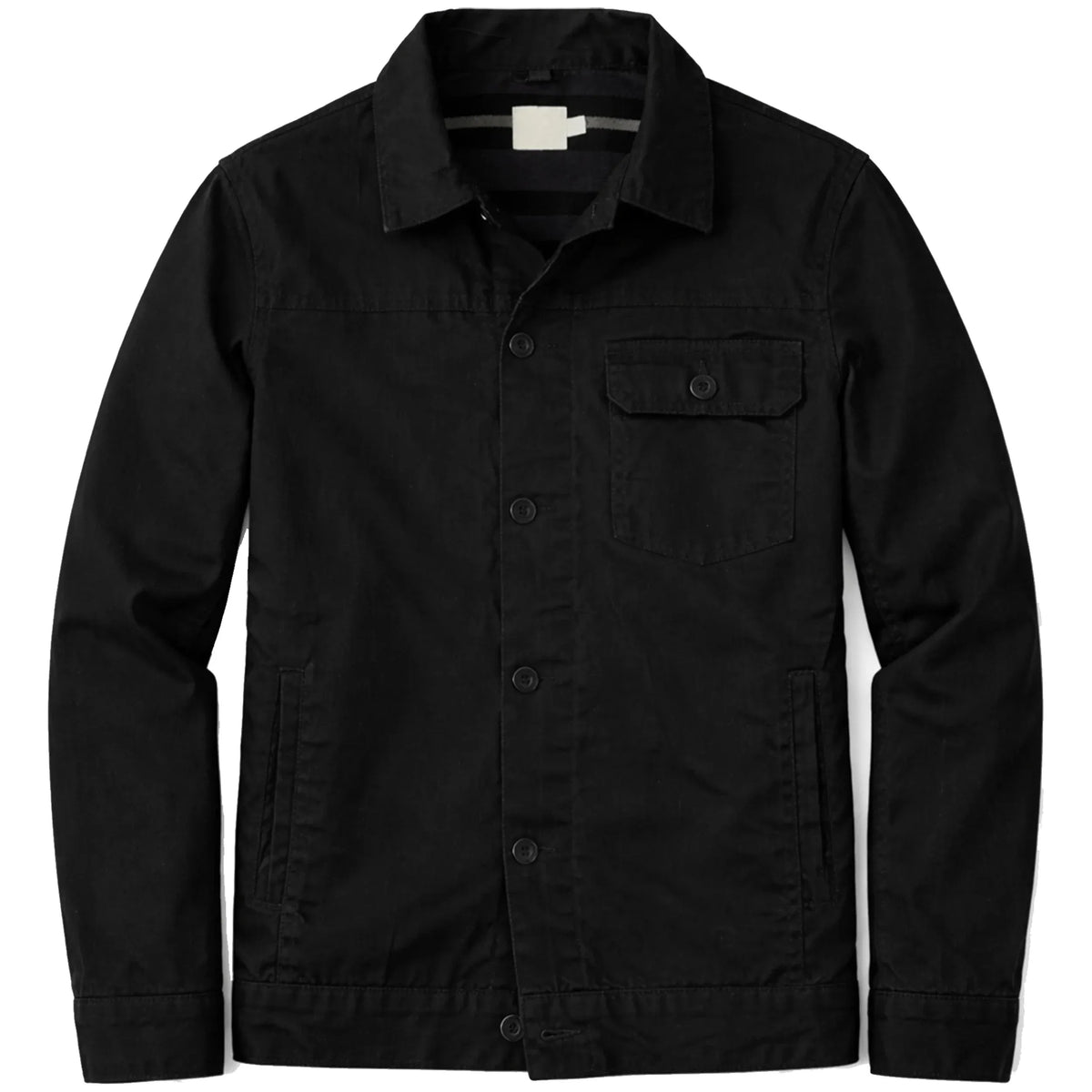 Men’s Trucker Style Spring Jacket – Duazan Cotton Twill Lightweight Essential Duazan
