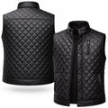 DUAZAN Black Diamond Quilted Real Leather Vest – Premium Biker Style Duazan