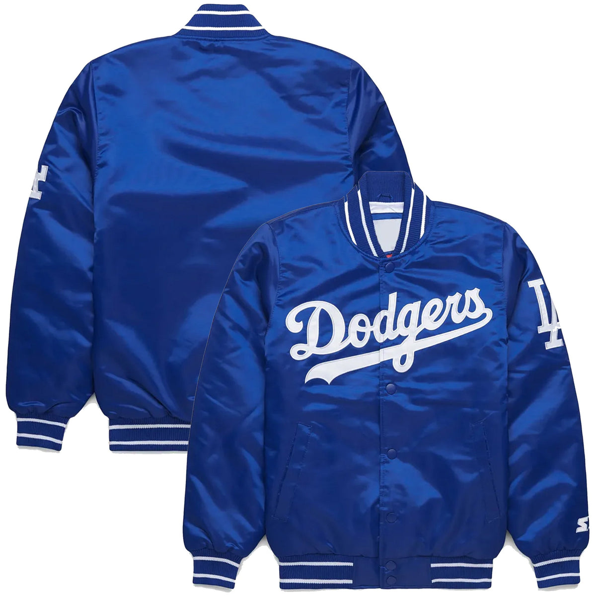 Dodgers Los Angeles Varsity Bomber Jacket – Premium Satin Blue Dodgers Jacket Duazan