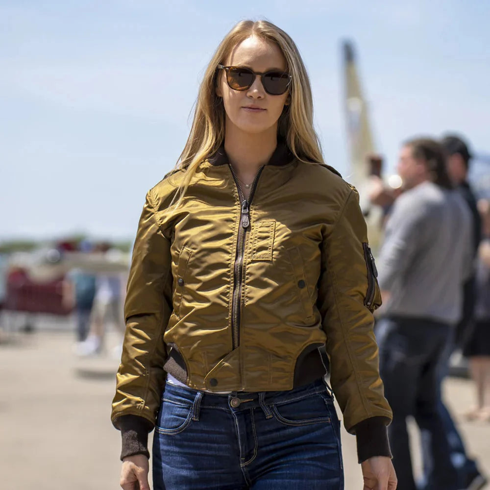 DUAZAN Women’s Flight Bomber Jacket – Classic Aviator Style Duazan
