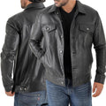 Duazan Men’s Lambskin Leather Trucker Jacket – Premium Genuine Leather - Duazan