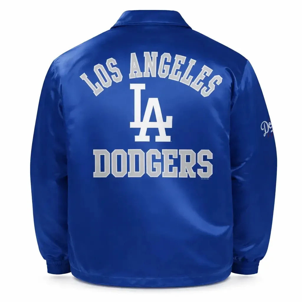 Duazan LA Dodgers Dugout Jacket – Premium Satin Coaches Style Outerwear Duazan