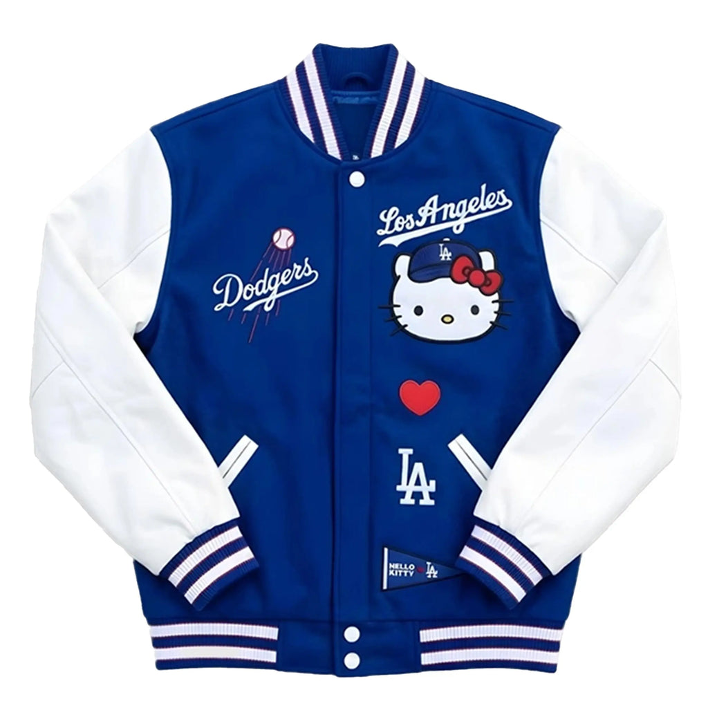 LA Dodgers Jacket X Hello kitty Dodger Varsity Bomber by DUAZAN Duazan