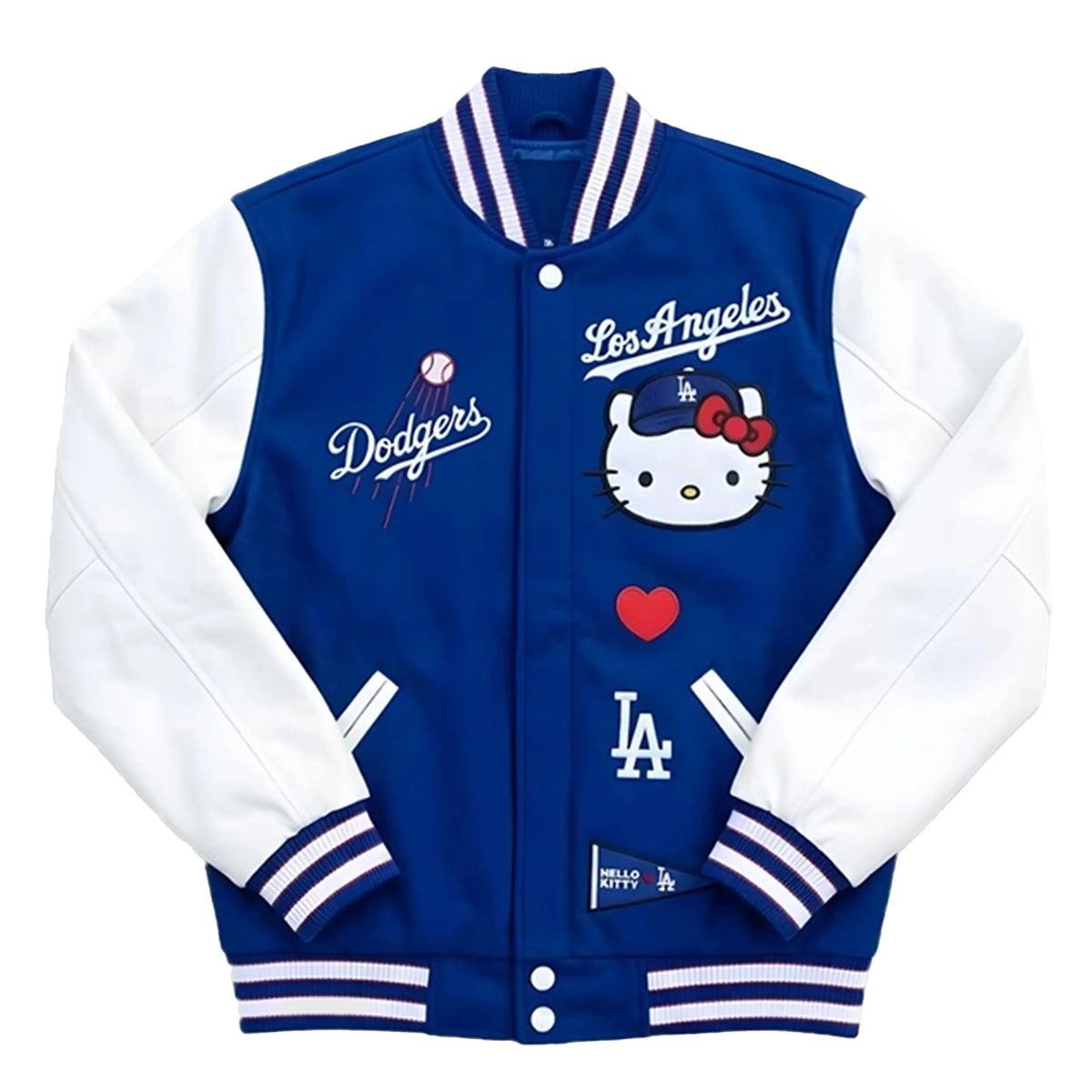 LA Dodgers Jacket X Hello kitty Dodger Varsity Bomber by DUAZAN Duazan