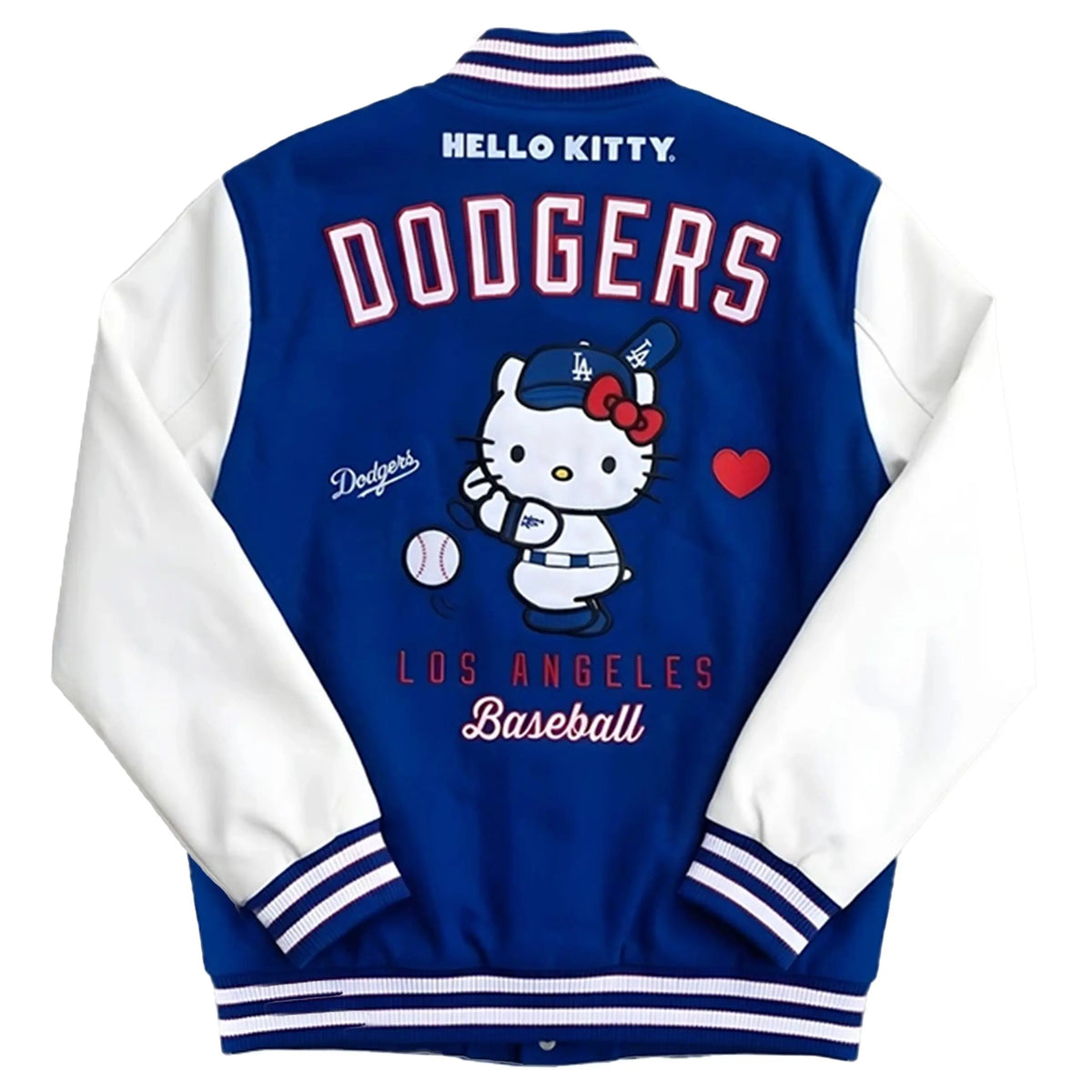 LA Dodgers Jacket X Hello kitty Dodger Varsity Bomber by DUAZAN Duazan