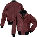 DUAZAN Handmade Women’s Sheepskin Leather Flight Jacket – Burgundy Duazan