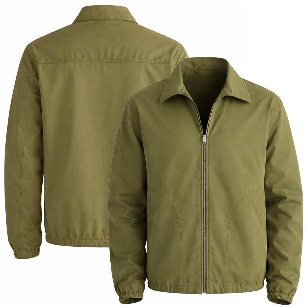 Men’s Spring Jacket – Duazan Lightweight Olive Harrington Bomber Duazan