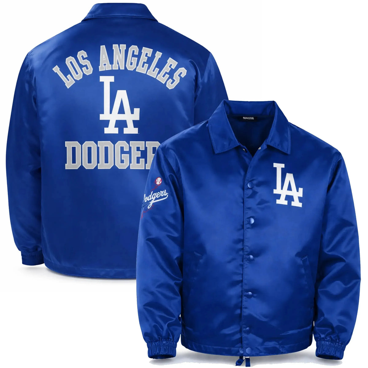 Duazan LA Dodgers Dugout Jacket – Premium Satin Coaches Style Outerwear Duazan