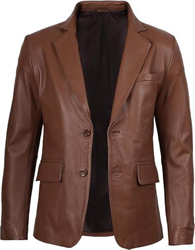 Lambskin Leather Blazer: Slim Fit Handmade Mens Jacket | gift for her