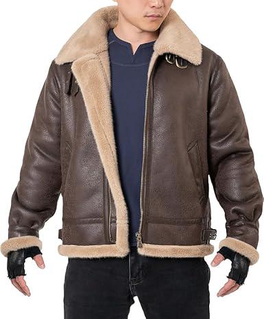 Leon Kennedy RE4 Cosplay Jacket: Faux Leather Shearling Bomber | gifts for men