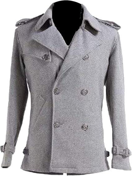 Edward Cullen Twilight Wool Coat: Vintage Grey Peacoat, Halloween Vampire Cosplay