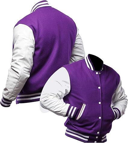 Handmade Varsity Jacket: Faux Leather Sleeves, American College Style