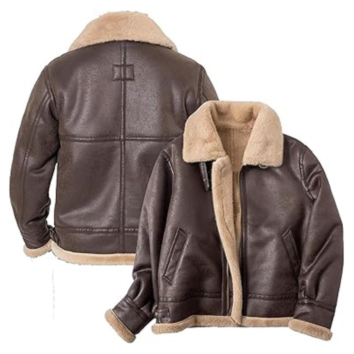 Leon Kennedy RE4 Cosplay Jacket: Faux Leather Shearling Bomber | gifts for men