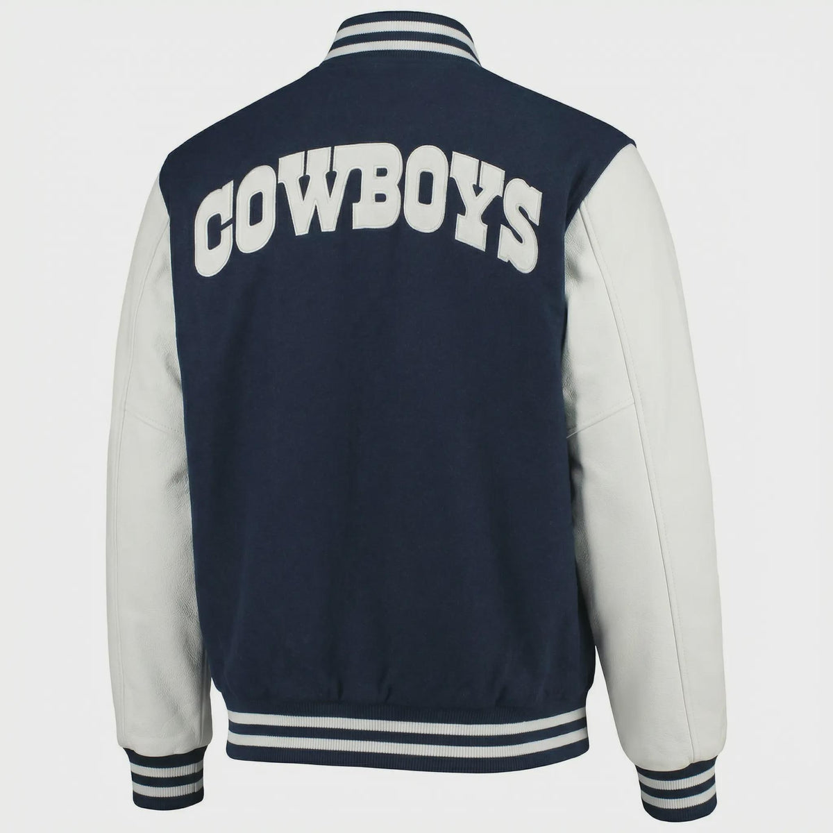 Blue Wool Classic Varsity Jacket with Faux/Real Leather Sleeves, College Style jacket