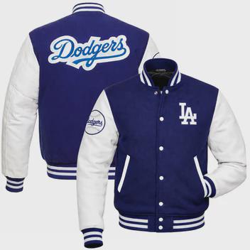 Varsity Jacket | Black Wool Blend, Real Leather Sleeves, Iconic Branding