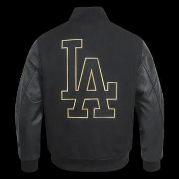 Varsity Jacket | Black Wool Blend, Real Leather Sleeves, Iconic Branding