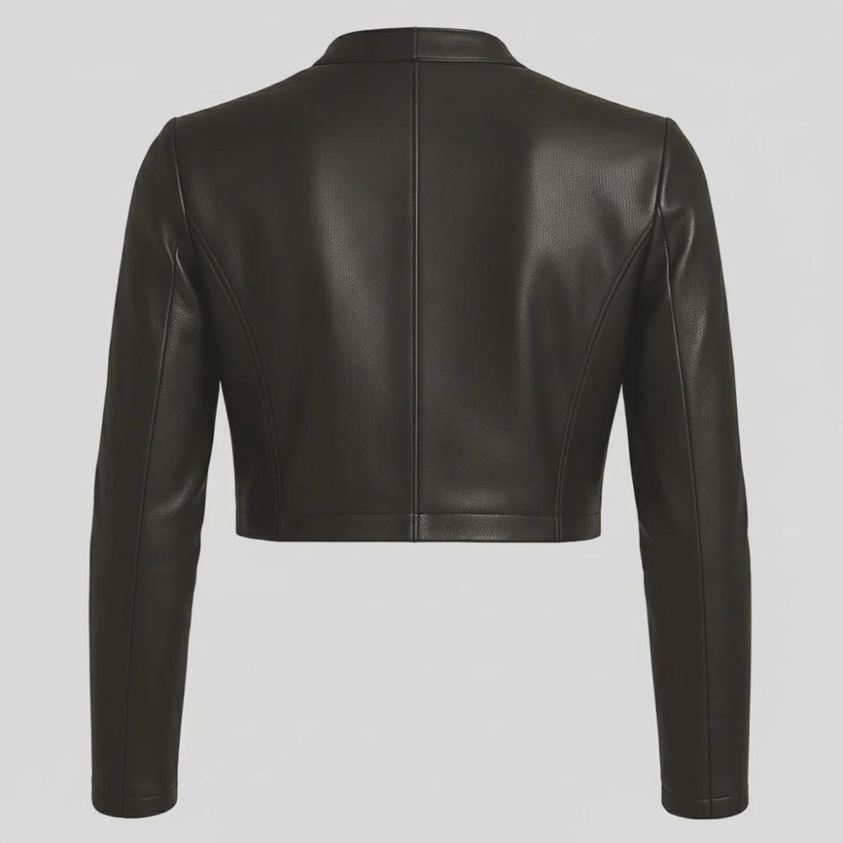 Handmade Women's Cropped Open-Front Bolero Leather Jacket