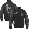 Varsity Jacket | Black Wool Blend, Real Leather Sleeves, Iconic Branding