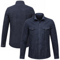 Men's Navy Blue Suede Shirt Jacket graduation gift