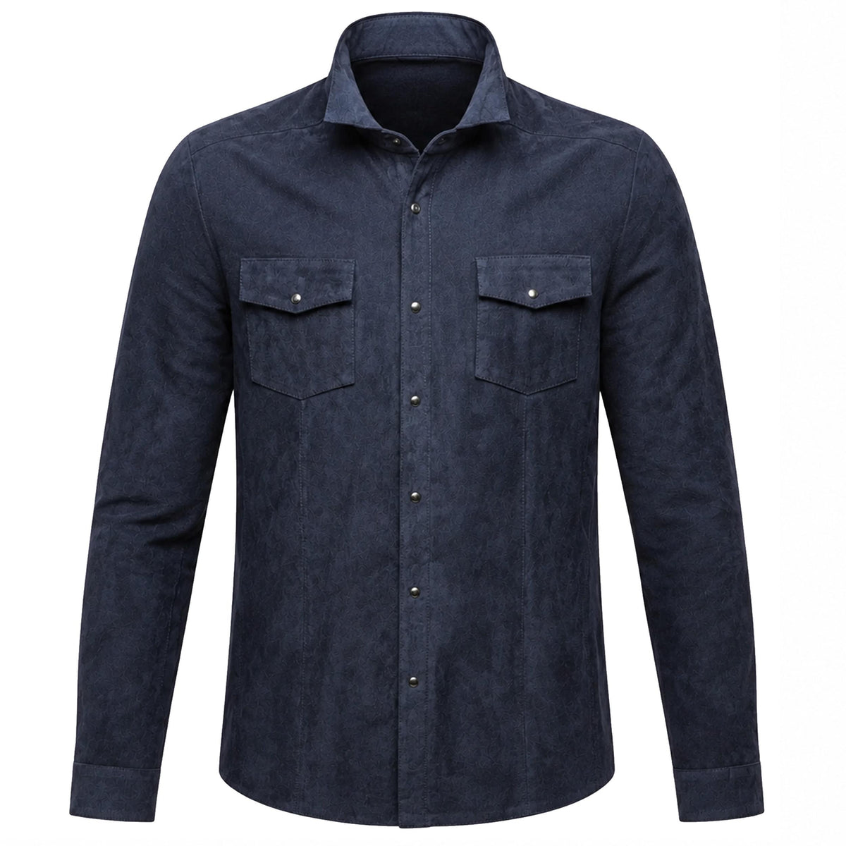 Men's Navy Blue Suede Shirt Jacket graduation gift