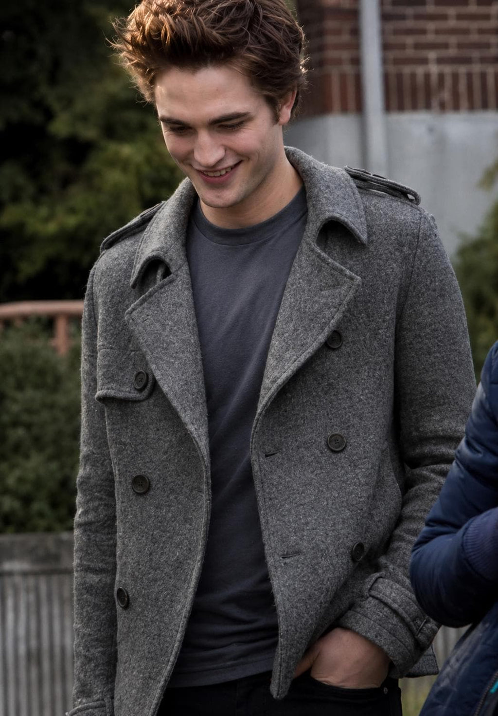 Edward Cullen Twilight Wool Coat: Vintage Grey Peacoat, Halloween Vampire Cosplay