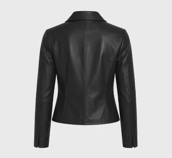 Wednesday Addams Inspired Black Leather Jacket, Womens Coat, Nevermore Academy Halloween Costume, Gothic