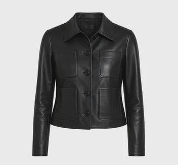 Wednesday Addams Inspired Black Leather Jacket, Womens Coat, Nevermore Academy Halloween Costume, Gothic