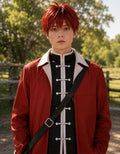 Beyond Journeys End Stark Cosplay Anime Jacket: Red Cotton Warrior Costume Halloween Coat