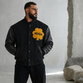 Notre Dame Varsity Jacket: Wool Blend Body, Leather Sleeves, Chenille Patches – Irish Bomber Style