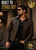 Distressed Real Leather Trucker Jacket: Vintage Biker Style | gifts for mens