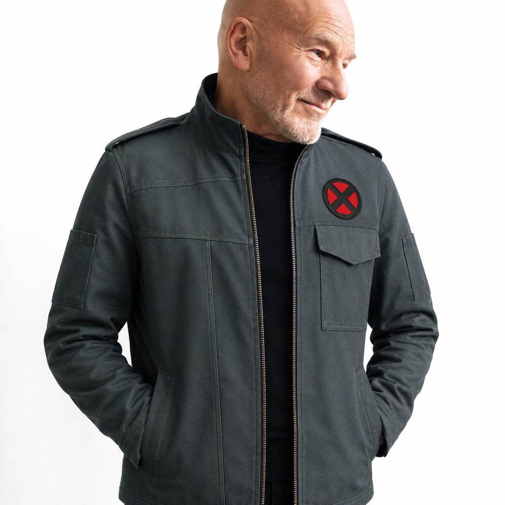 Men's Cotton Field Jacket | Movie Inspired Red X Patch Cosplay Coat