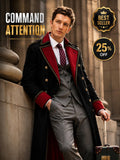 Cotton Military Trench Coat: Red Trim, Sci-Fi Cosplay | Gift for men