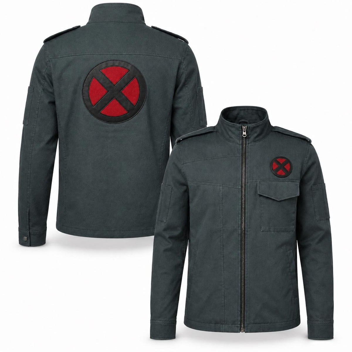 Men's Cotton Field Jacket | Movie Inspired Red X Patch Cosplay Coat