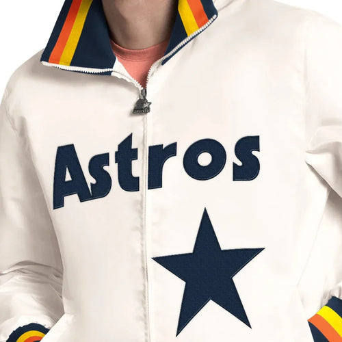 DUAZAN Astros Satin Jacket – Premium Retro Baseball Style Satin Bomber Jacket Duazan